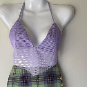 💜🩵 Purple Mesh Halter Top by OHS 🩵💜